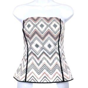 WHBM Sleeveless Tank Top White, Black & orange Women's Size  6